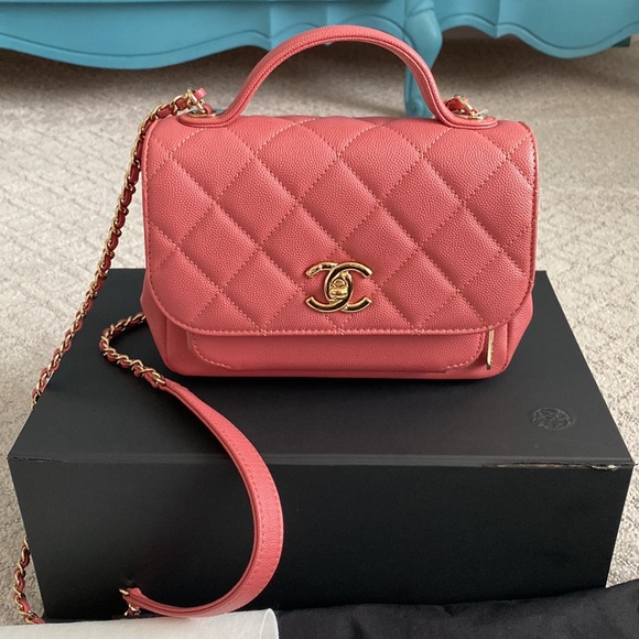 Chanel Business Affinity Flap Bag Quilted Caviar Mini For Sale at 1stDibs